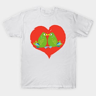 Love Birds Love Heart T-Shirt